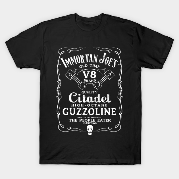 Citadel Guzzoline (white) T-Shirt by Spazzy Newton